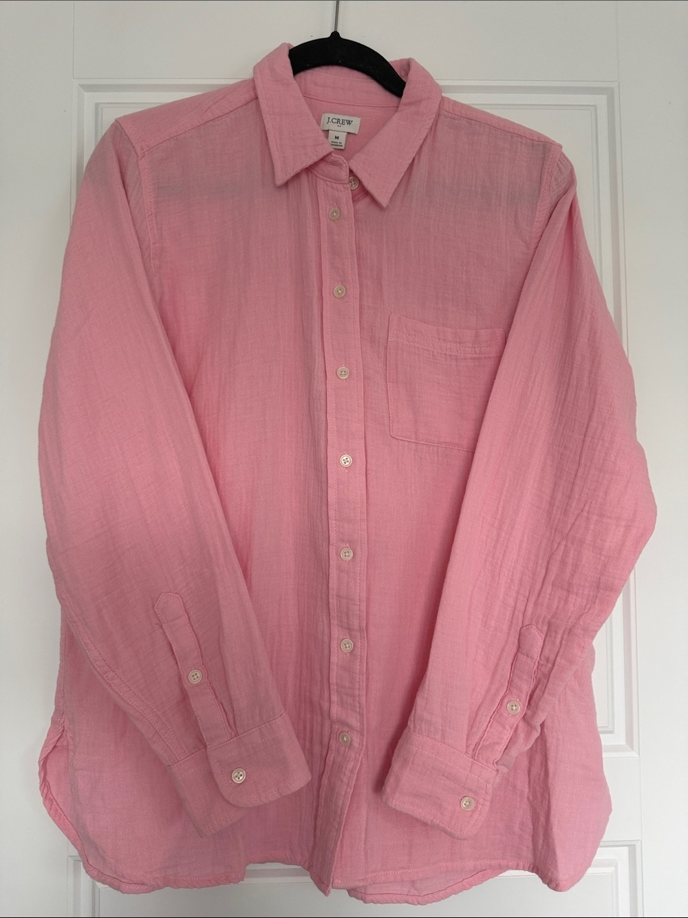 J. Crew Pink Button-Down Gauze Shirt